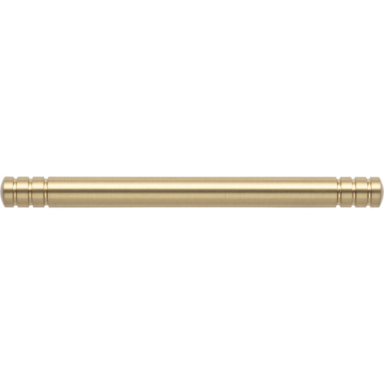 Warm Brass Modern Bar Handle with Mounting Hardware
