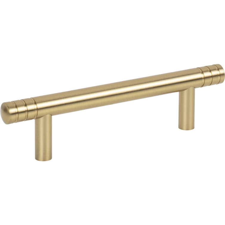 Warm Brass Modern Bar Handle with Mounting Hardware