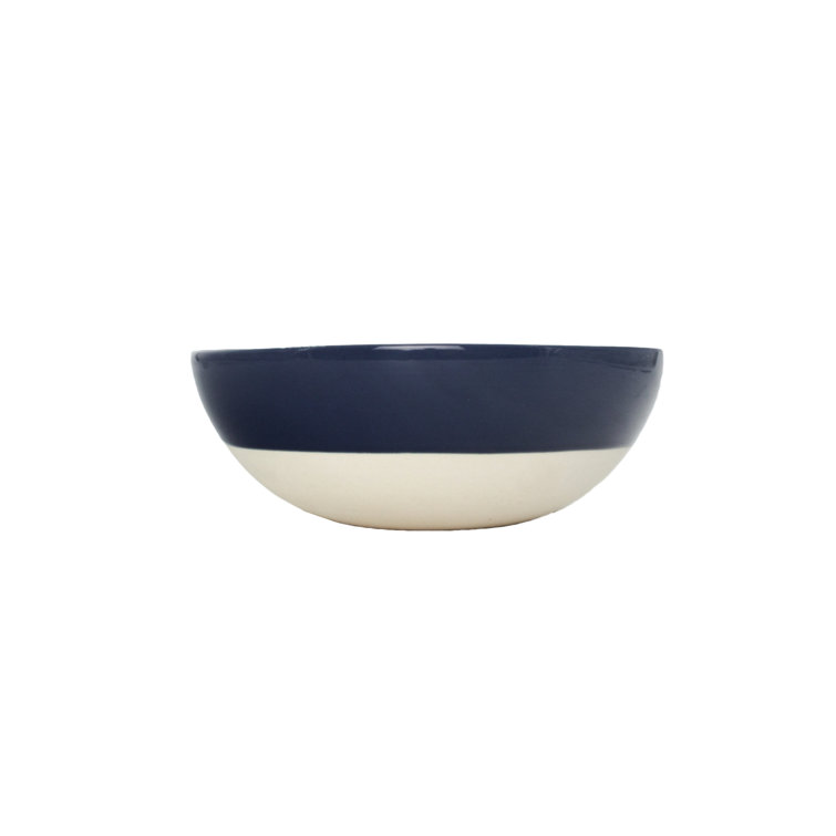 Indigo and White Ceramic Cereal Bowl 24oz