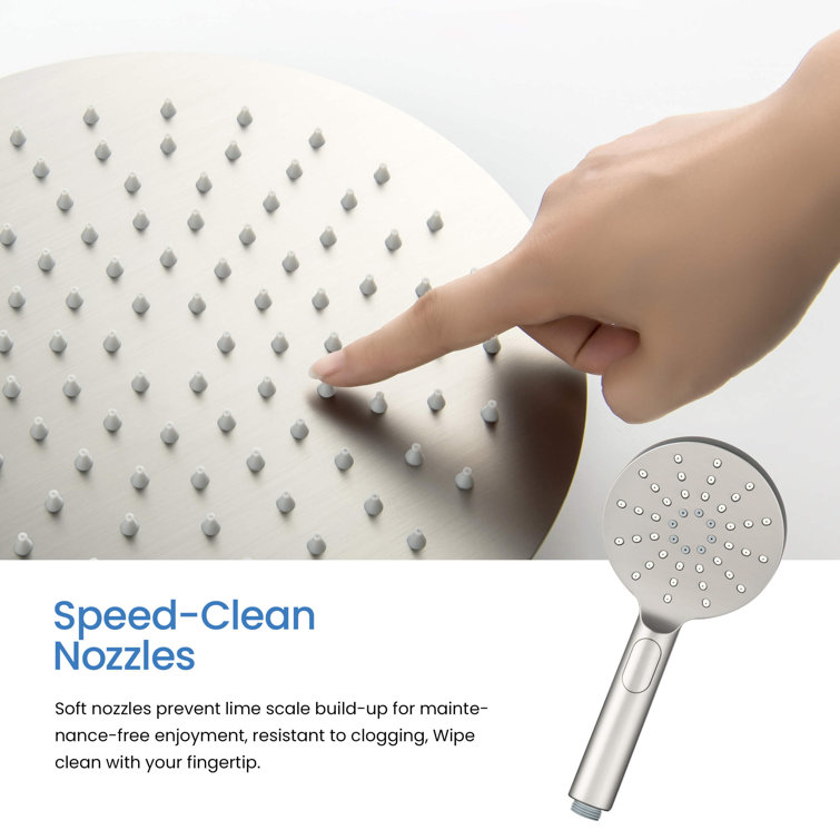 Brushed Nickel Wall Mounted Rain and Mist Shower System