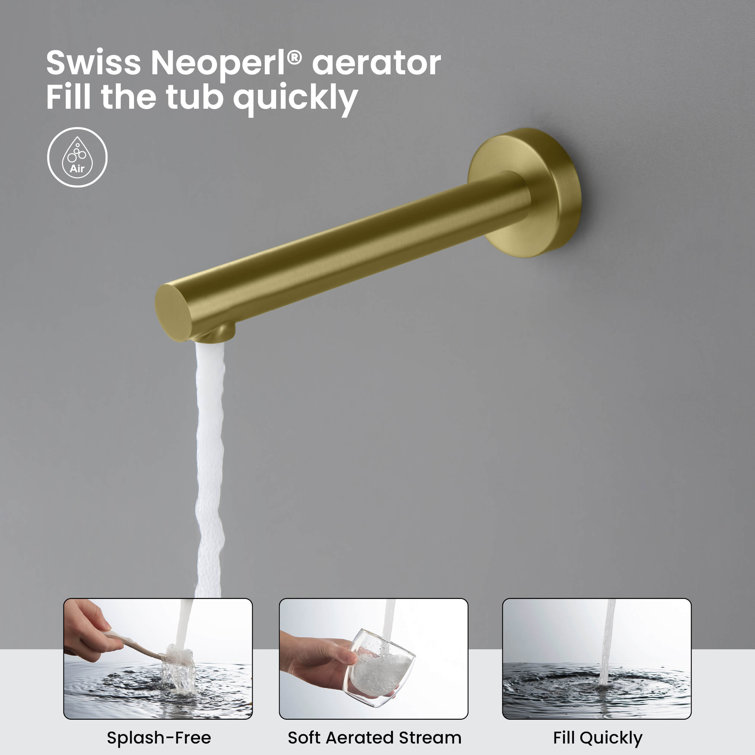 Brushed Gold Circular 3-Function Shower System with Brass Valve