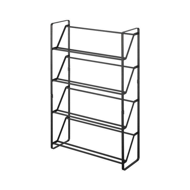 Black Metal Slim 4-Tier Shoe Rack