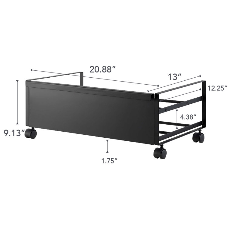 Black Metal Rolling Shoe Rack with Handle and Wheels