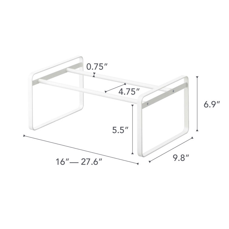 White Stackable Metal Shoe Rack with Adjustable Length