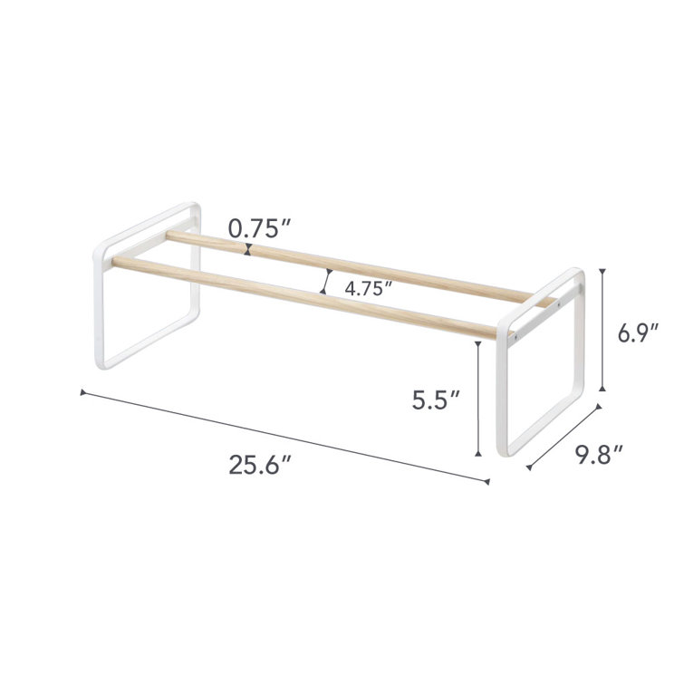 Expandable White Steel Shoe Rack with Stackable Design