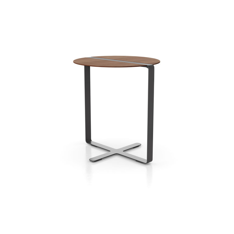 Walnut and Steel Rectangular Modern End Table