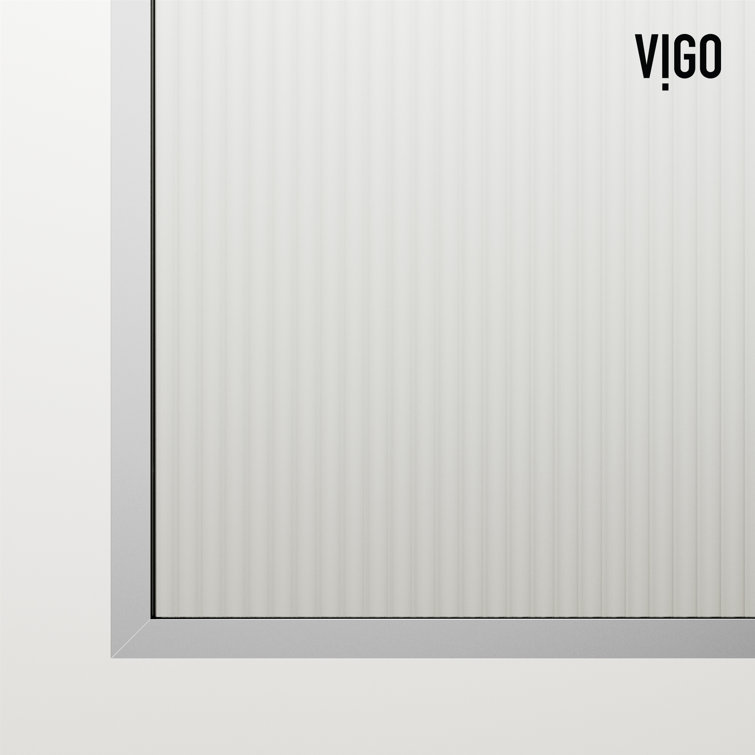 Zenith 34" x 74" Frameless Shower Screen with Fluted Glass in Black