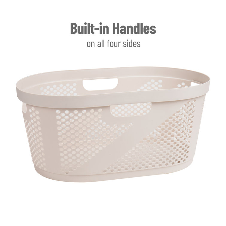 Ivory Plastic Ventilated Laundry Hampers, Set of 2