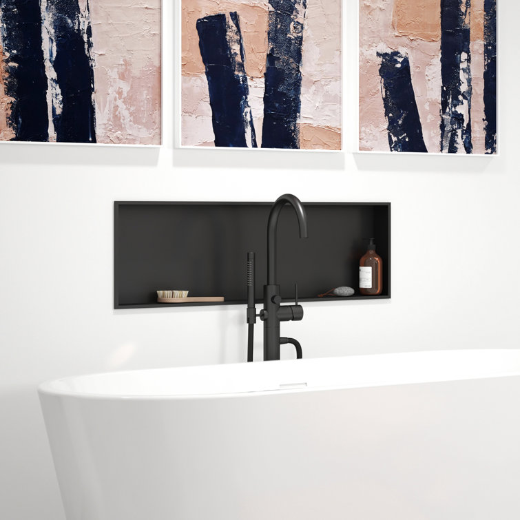 Matte Black Rectangular Stainless Steel Shower Niche