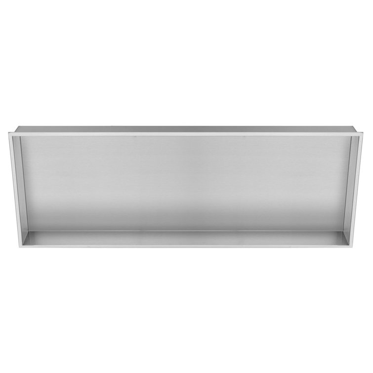 Rectangular Brushed Stainless Steel Built-In Shower Niche