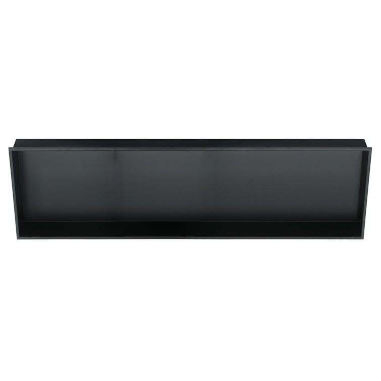 48" Matte Black Steel Recessed Shower Shelf