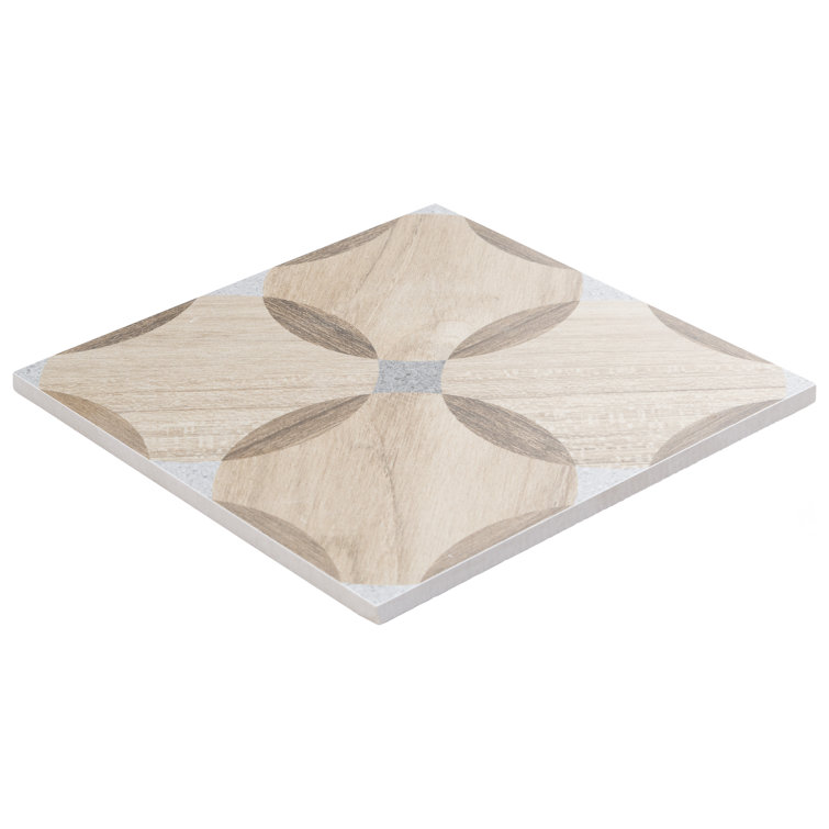 Komi Matte Brown Porcelain 8" x 8" Patterned Tile