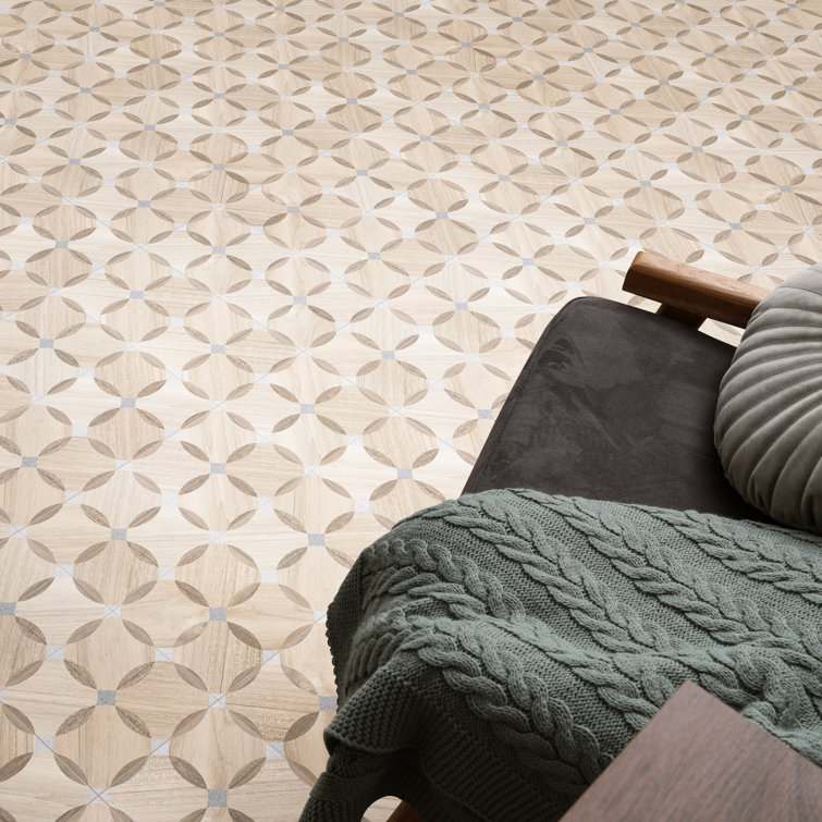 Komi Matte Brown Porcelain 8" x 8" Patterned Tile