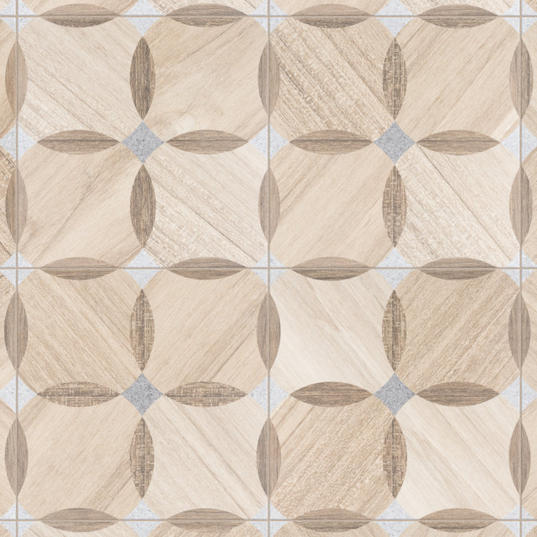Komi Matte Brown Porcelain 8" x 8" Patterned Tile