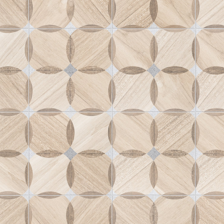 Komi Matte Brown Porcelain 8" x 8" Patterned Tile