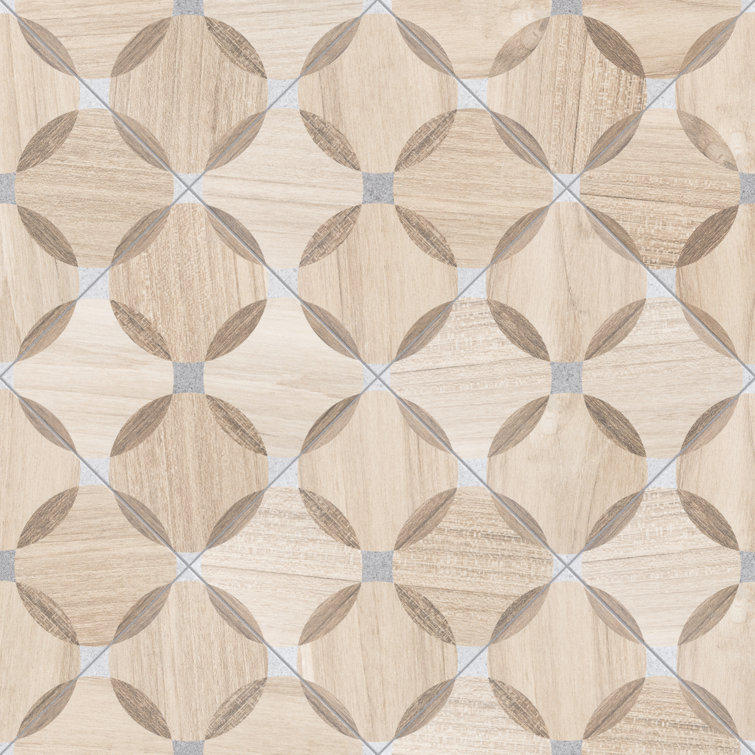 Komi Matte Brown Porcelain 8" x 8" Patterned Tile