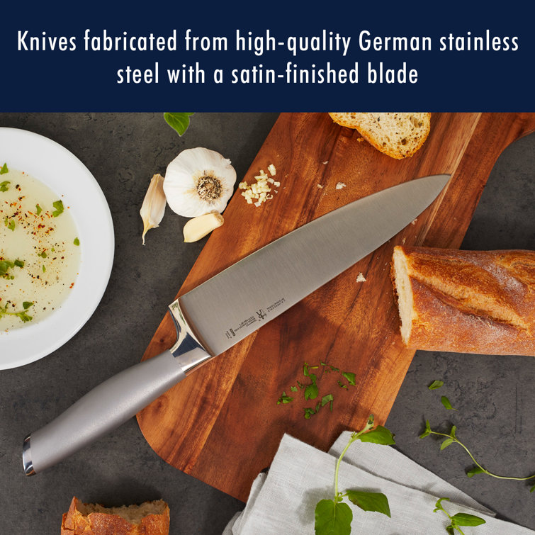 HENCKELS Modernist 13-Piece Knife Set with Block, Chef Knife, Paring Knife, Steak Knife, Black, Stainless Steel