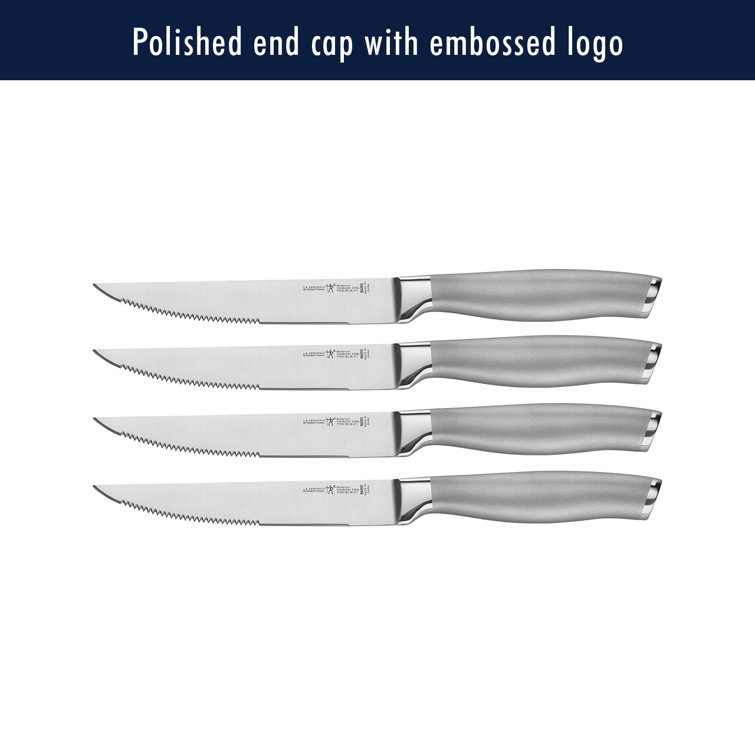 HENCKELS Modernist 14-Piece Self-Sharpening Knife Set with Block, Chef Knife, Paring Knife, Bread Knife, Steak Knife, Stainless Steel, Walnut