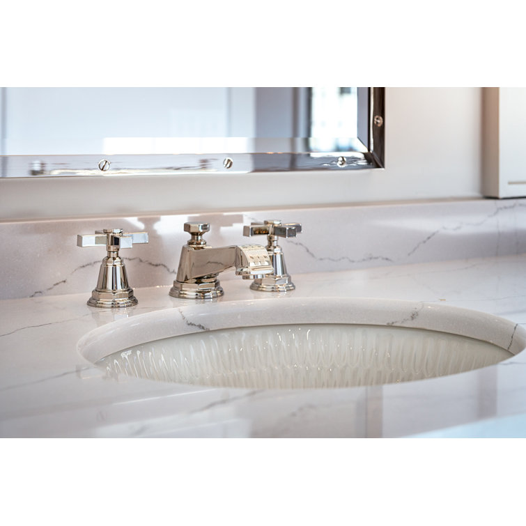 Translucent White Ceramic Undermount Bathroom Sink with Textured Design