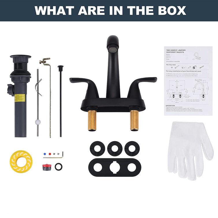 Matte Black Stainless Steel Double Handle Bathroom Faucet