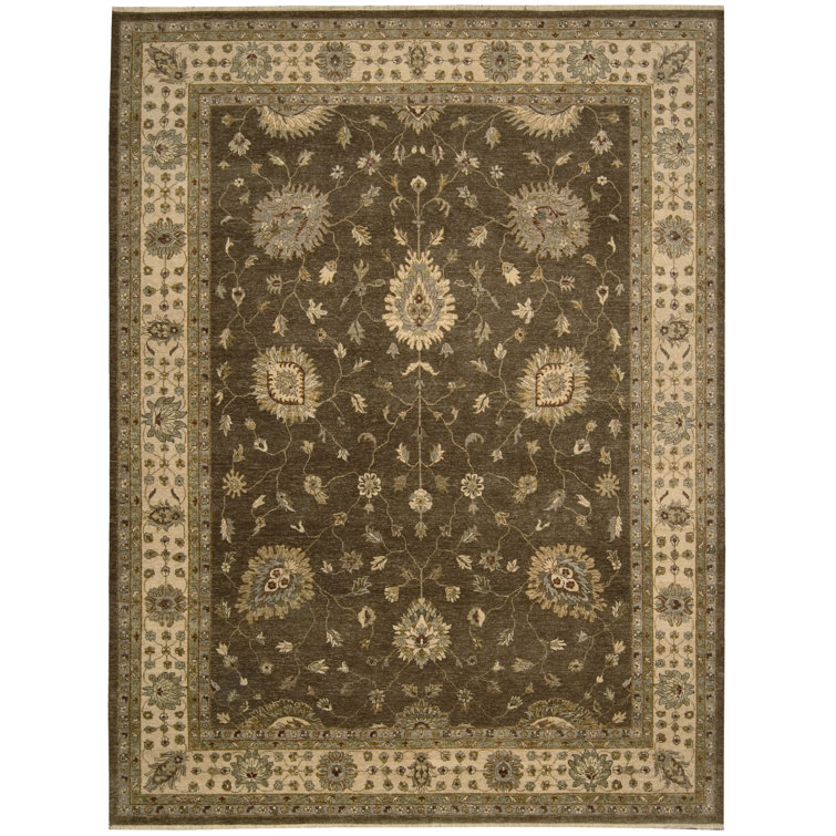 Chocolate Hand-Knotted Wool Persian Runner Rug