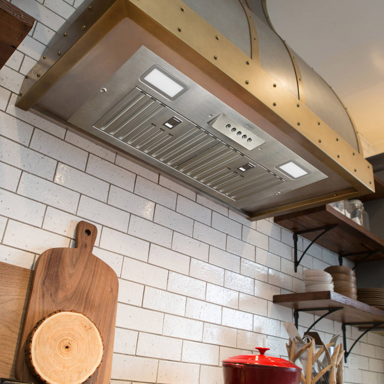 30 Inch Stainless Steel Range Hood Insert with Charcoal Filters and LED Lights