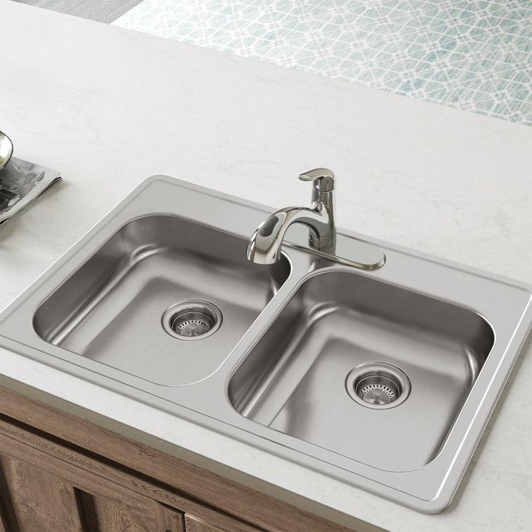Elkay 25" Stainless Steel Double Bowl Drop-in Sink