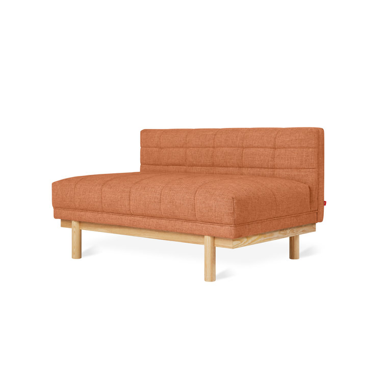 Mulholland Mid-Century Tufted Lounge in Caledon Sedona with Solid Wood Base