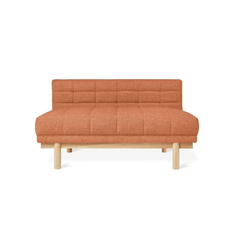 Mulholland Mid-Century Tufted Lounge in Caledon Sedona with Solid Wood Base
