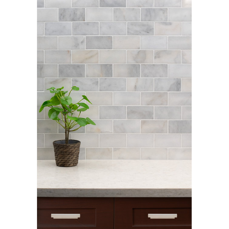 Greecian White 3" x 6" Polished Marble Subway Tile