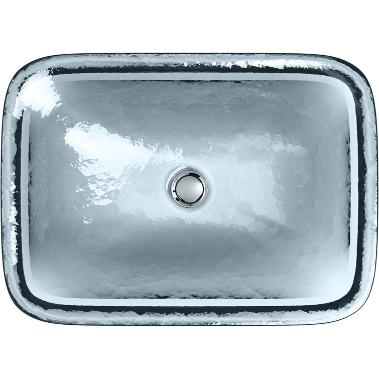 Translucent Dusk Rectangular Glass Above-Counter Bathroom Sink