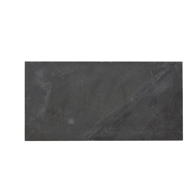 Montauk Black Slate Large Outdoor Rectangle Tile