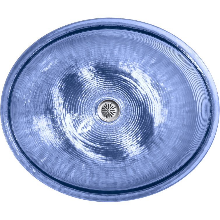 Translucent Sapphire Glass Undermount Bathroom Sink