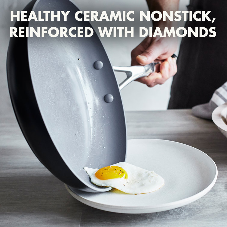 Gray Aluminum Ceramic Nonstick Fry Pan Skillet Set
