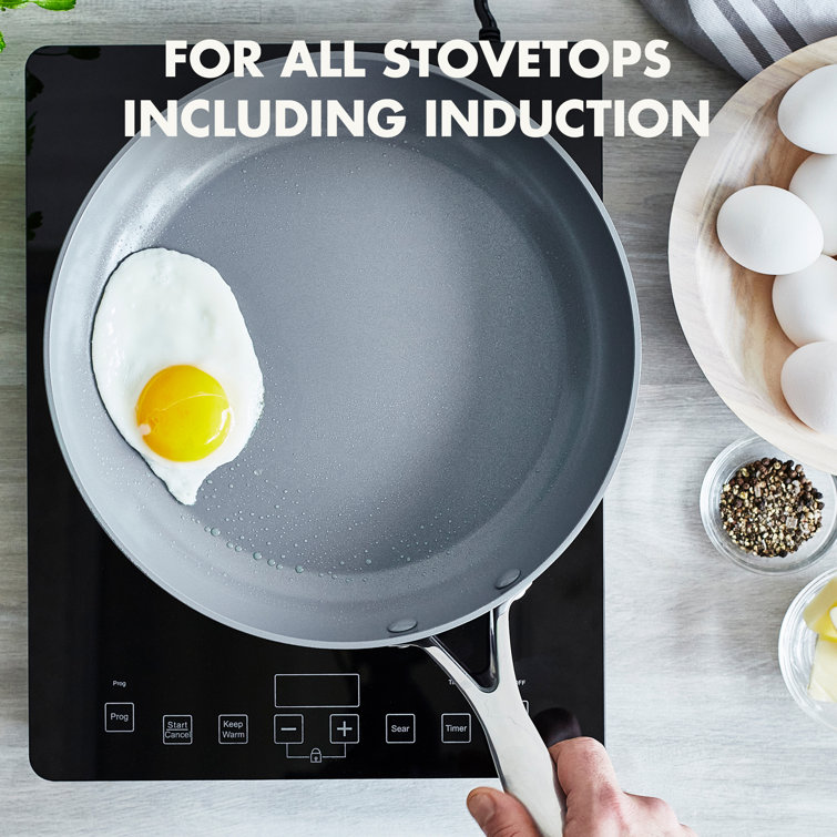 Gray Aluminum Ceramic Nonstick Fry Pan Skillet Set