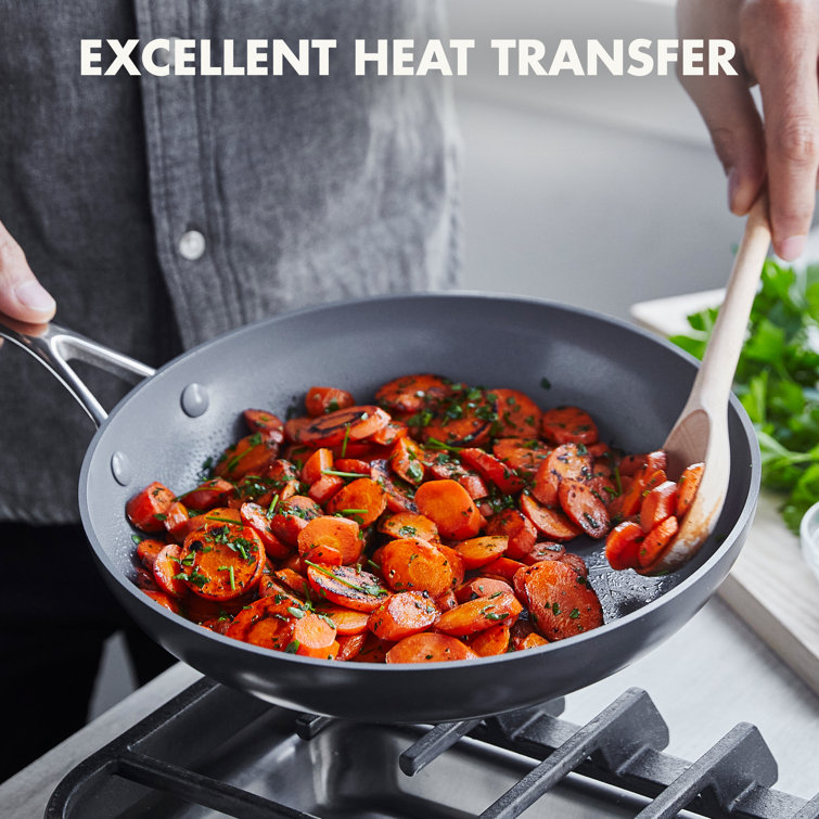 Gray Aluminum Ceramic Nonstick Fry Pan Skillet Set