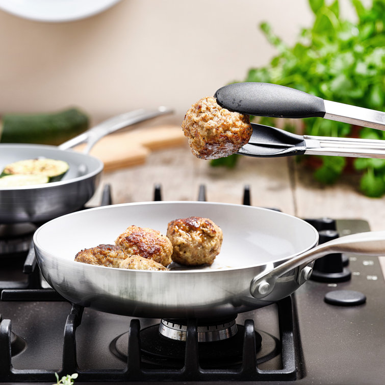 Gray Aluminum Ceramic Nonstick Fry Pan Skillet Set
