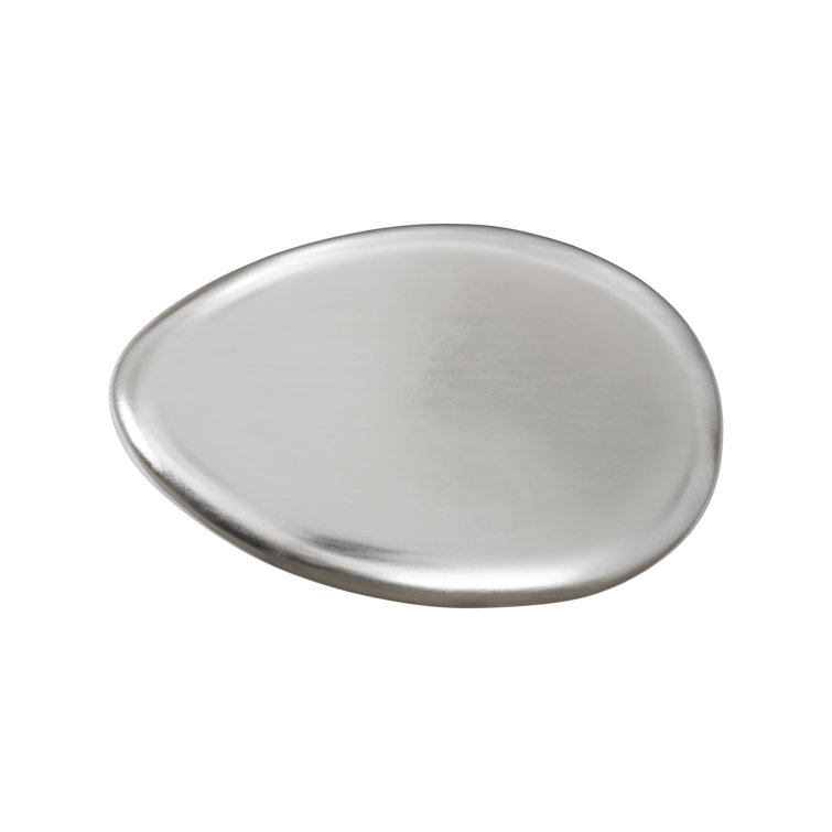 Contemporary Silver Leaf Oval Wood Coffee Table