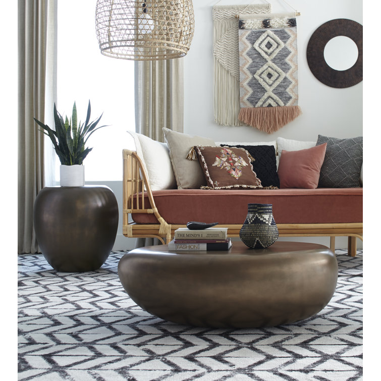 Bronze River Stone 42" Outdoor Coffee Table