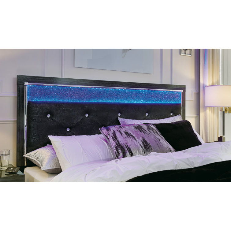 Black Queen Upholstered Storage Bed with Tufted Headboard