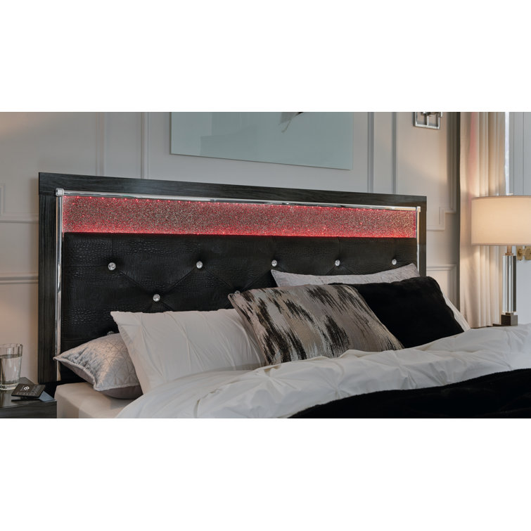 Black Queen Upholstered Storage Bed with Tufted Headboard