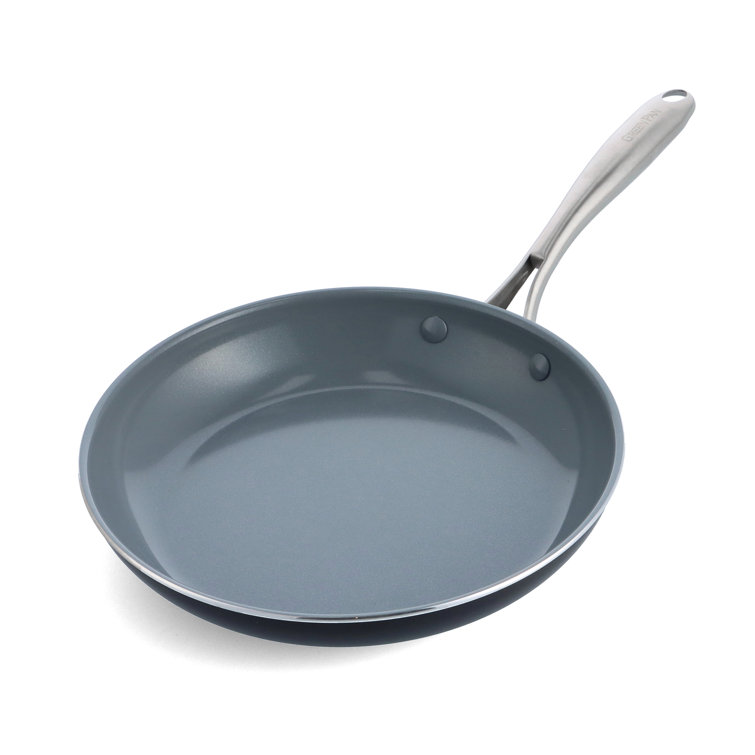 Gray Aluminum Ceramic Nonstick 10" Frying Pan with Stainless Steel Handle