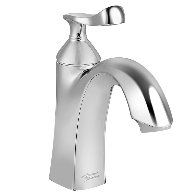 Polished Chrome Single-Handle Bathroom Faucet with Lever