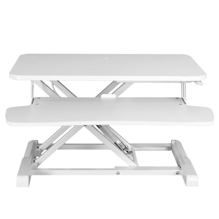 VIVO White 26" Compact Manual Height Adjustable Desk Riser