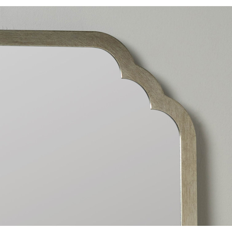 Carol Rectangular Wood & Silver Leaf Vanity Wall Mirror