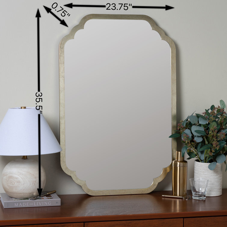 Carol Rectangular Wood & Silver Leaf Vanity Wall Mirror