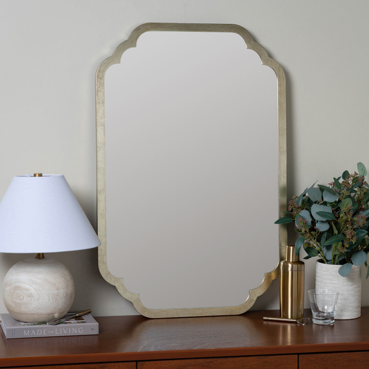 Carol Rectangular Wood & Silver Leaf Vanity Wall Mirror