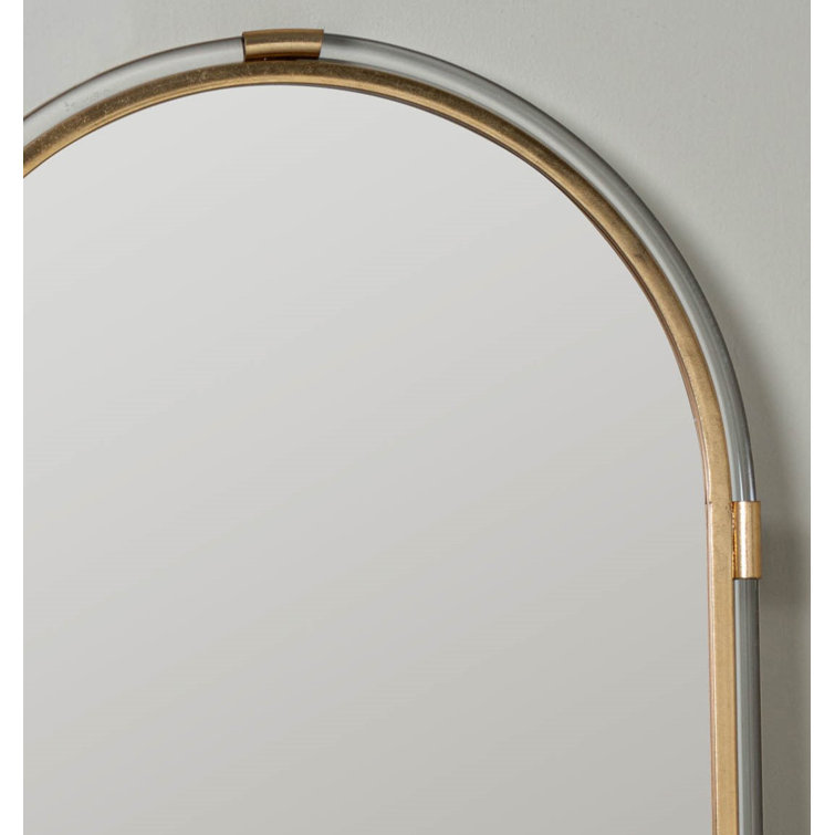 Elegant Arch Gold Metal Framed Wall Accent Mirror