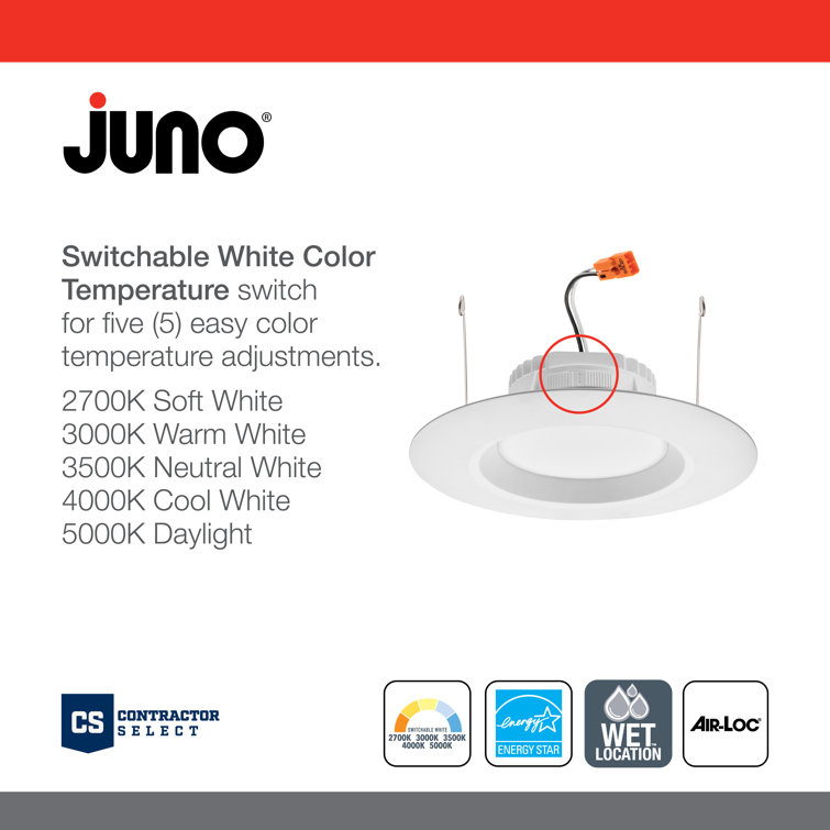 6'' White Dimmable LED Retrofit Recessed Lighting Kit