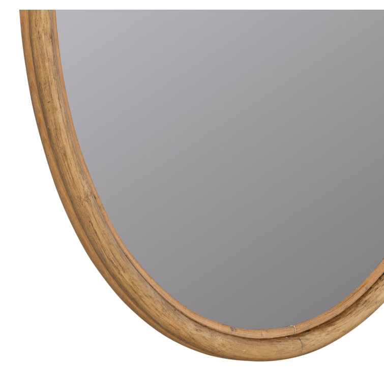 Bohemian Oval Rattan-Wood Wall Mirror
